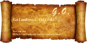 Galambosi Odiló névjegykártya